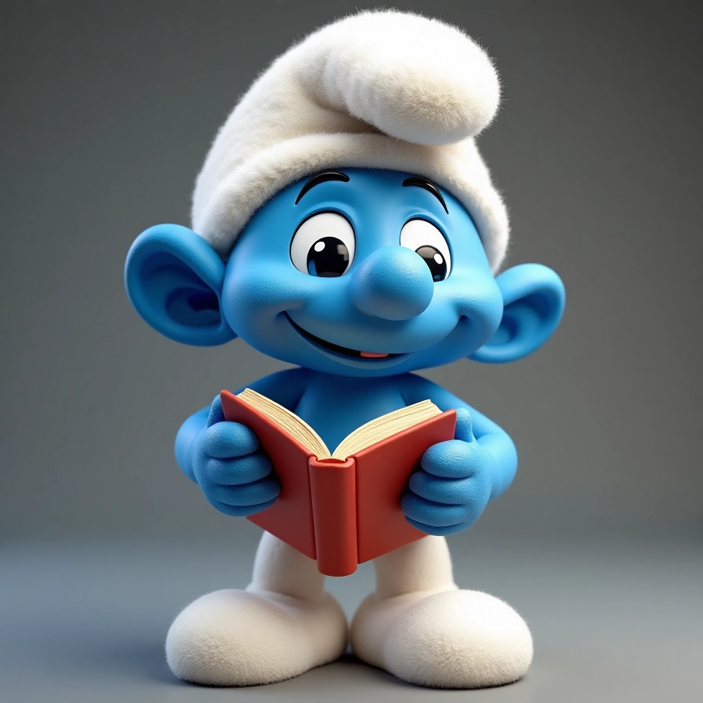 Brainy Smurf Reading a Book